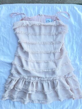 Princess Polly Pink Tiered Fringe Mini Dress